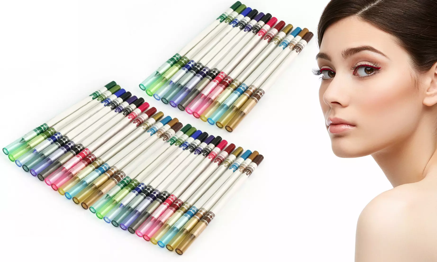 Professional Cosmetic Vivid Multi color Eyeliner Precision Pencils 12 or 24 Pack - Primary Image