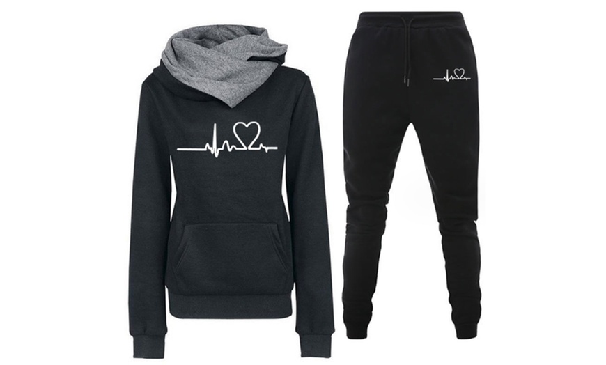 Image 7: Women's Two-Piece Heart Rate-Printed Tracksuit
