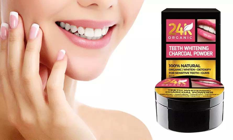 24K Organic Teeth-Whitening and Detoxifying Charcoal Powder - Primary Image