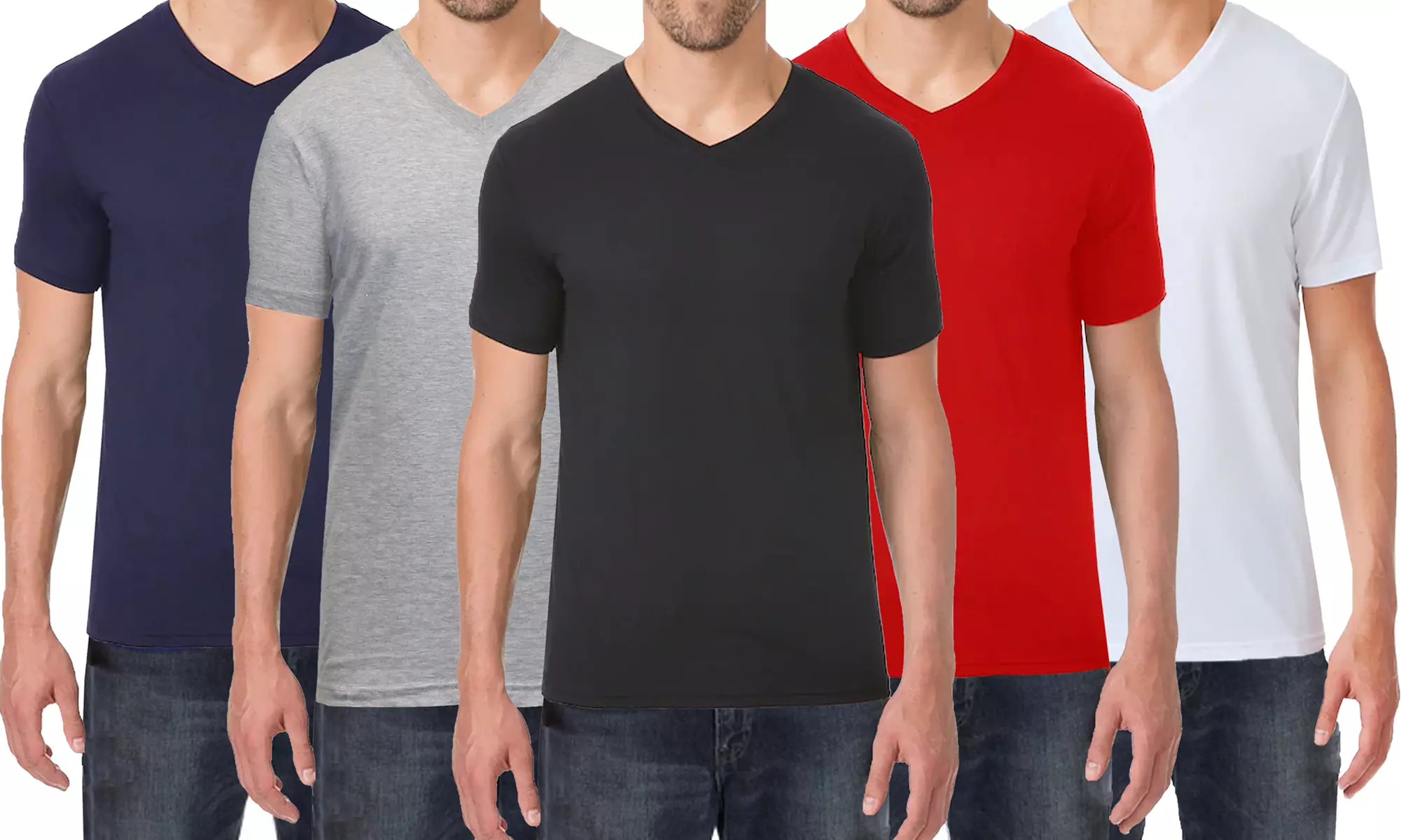 Men’s 6 pack Short Sleeve Stretch Cotton Tee (S-3XL) - Primary Image