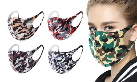 Lot de 1 à 10 masques réutilisables imprimés camouflage