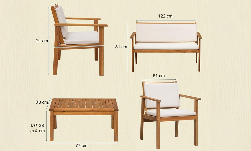 Image 9: Set patio di 4 mobili da giardino Bakaji