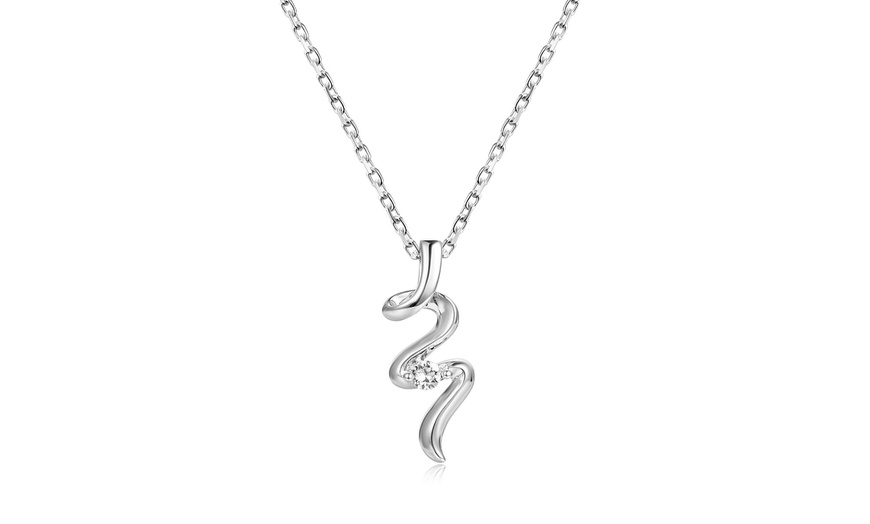 Image 4: Collier pendentif en spirale avec cristal autrichien