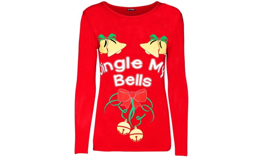 Image 6: T-shirt manches longues avec imprimés sur le thème de Noël 