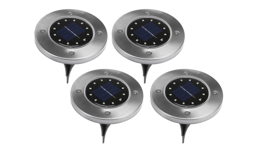 Image 3: One or Four Solar Ground Lights with 12 LEDs