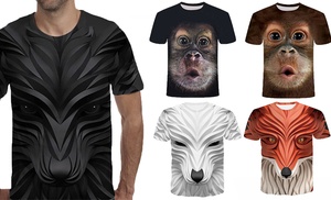 3D-Effect Fox or Orangutan Design T-Shirt