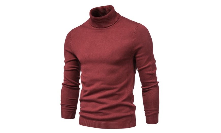 Image 9: Men's Turtleneck Slim Fit Jumper