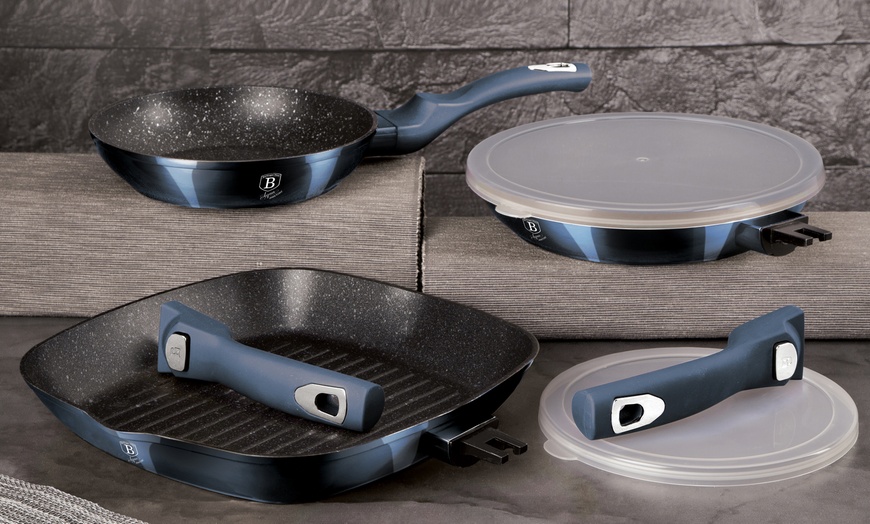 Image 3: Berlinger Haus 5 Pc Frying Pan Set With Grill And Detachable Handles