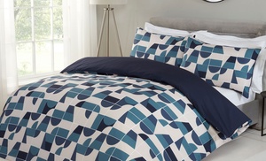 Geometric Design Navy Duvet Set