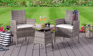 Rattan-Effect Outdoor Furniture Set with Optional Cover