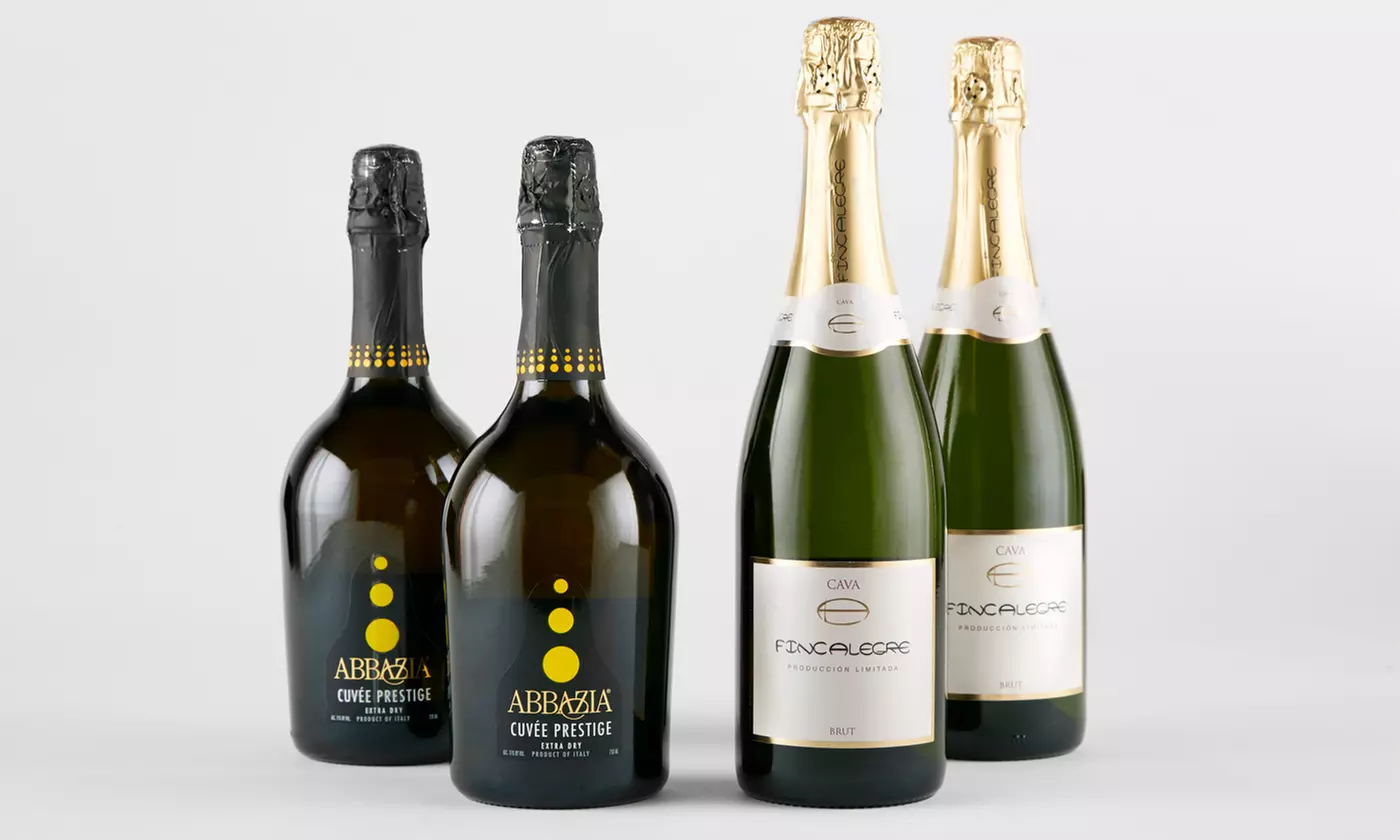 Four Bottles of Sparkling Wine with Two govino Flutes from Wine Insiders (68% Off) - Second Medium