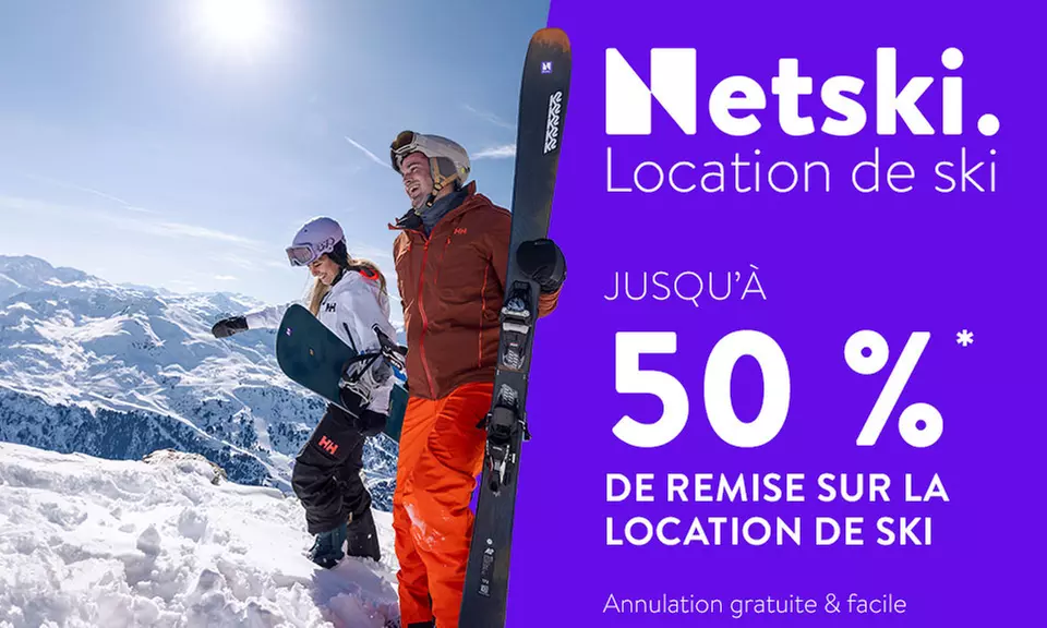 Skiez malin : 40 ou 50 % de remise sur de la location de matériel de glisse, dans plus de 120 magasins Netski en Europe - Primary Image