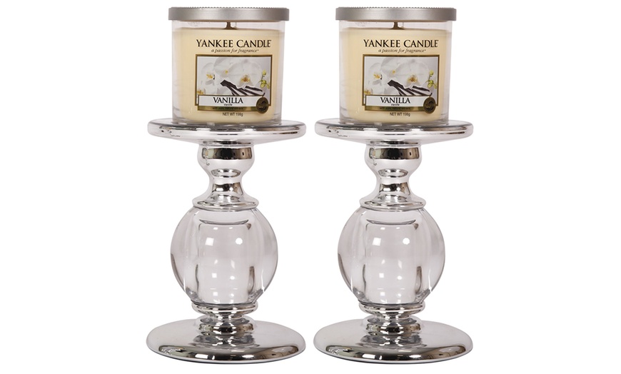 Image 2: Yankee Candle with Pillar Holder