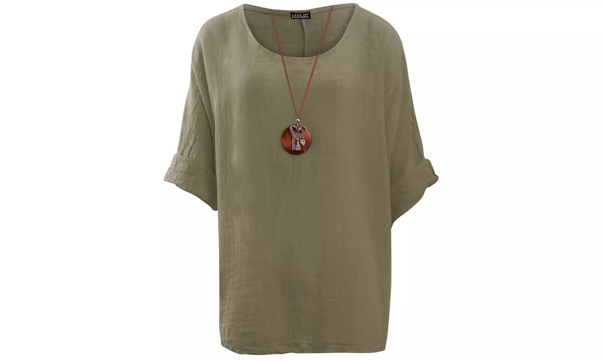 Love My Fashions Women's Plain Necklace Tunic Top