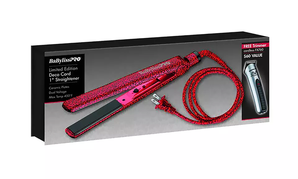 Leopard print baby bliss pro straightening iron Hair Straightener Pro Nano Titanium Animal Print 1 1/4 220V  main image 3