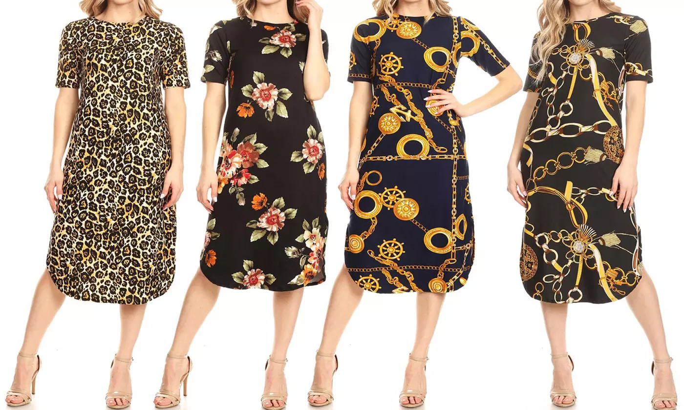 MOA Collection Women's Casual Short-Sleeve Midi Dress - Primary Image