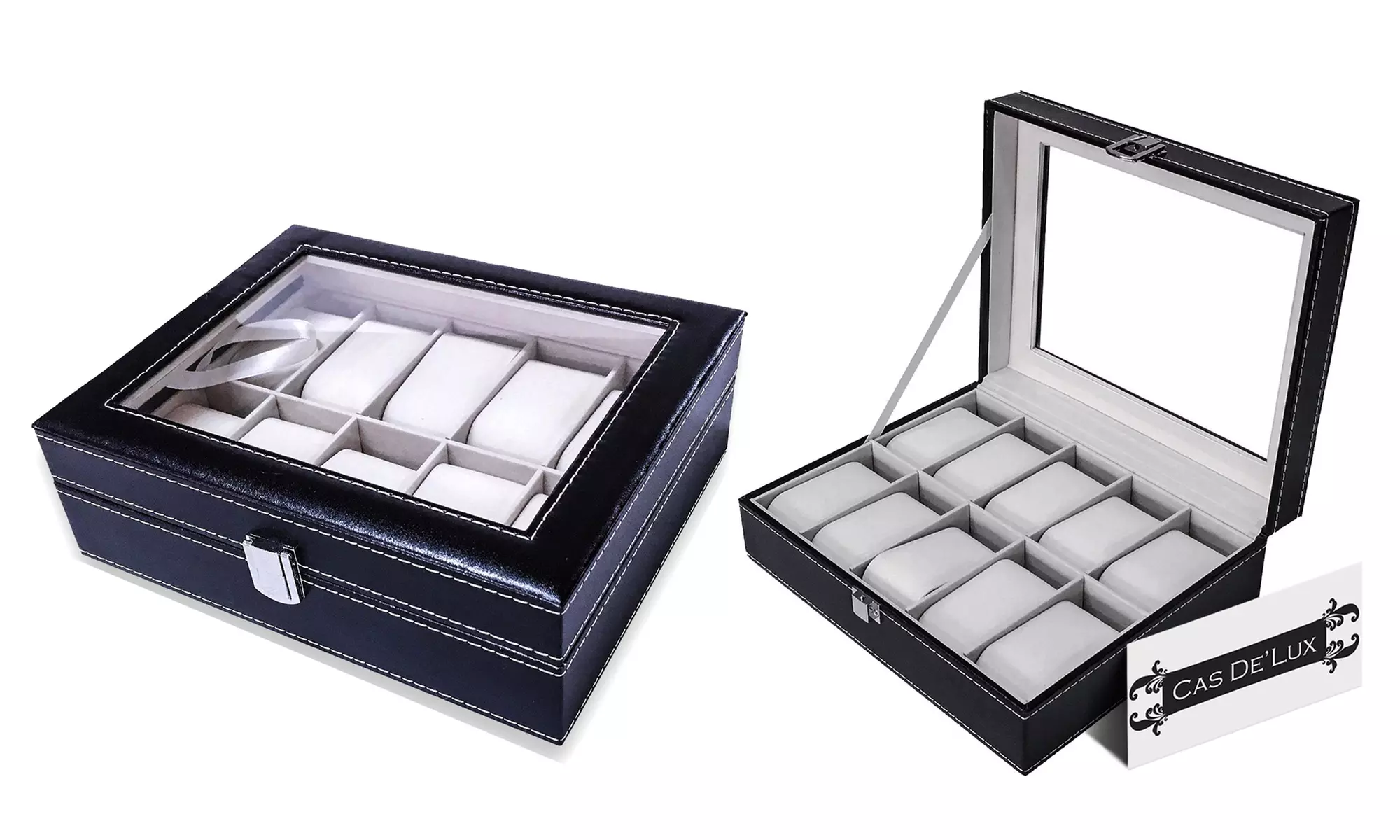 Cas De'Lux 10-Slot Watch Box with Pillows - Primary Image