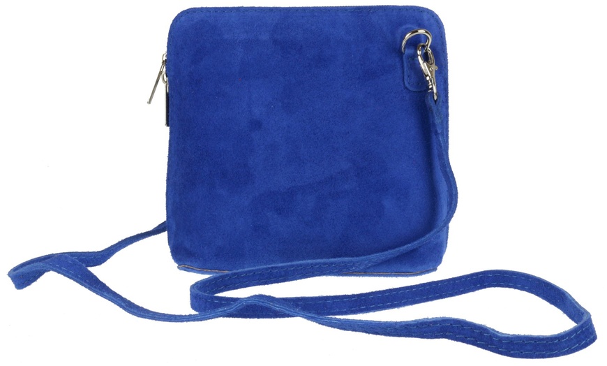 Image 43: Suede Leather Cross-Body Bag