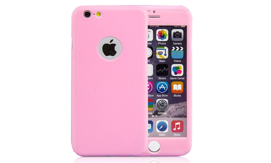 Image 6: 360 Cover with Tempered Glass Screen Protector For iPhone