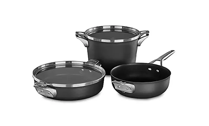 Calphalon Space-Saving Hard-Anodized Nonstick Cookware Set (3-Piece) - Primary Image