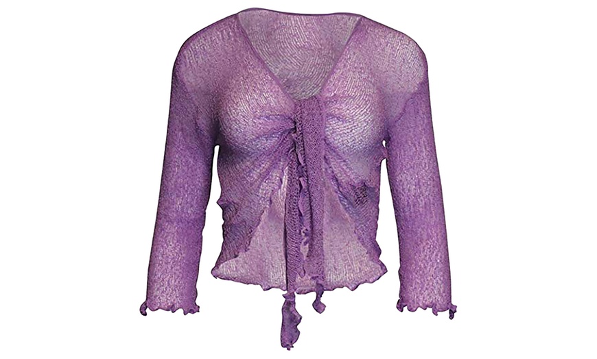 Image 17: Tie Front Lace Shrug