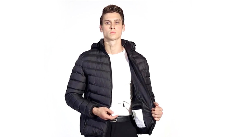 Image 5: Men's Winter Hooded Coat with Smart Heating System