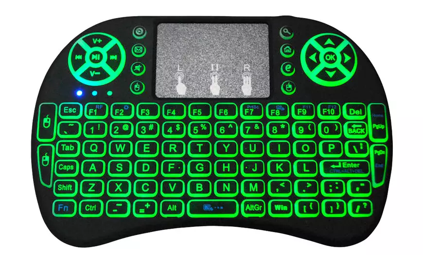 Image 3: Draadloos QWERTY mini-toetsenbord met achtergrondverlichting en pad
