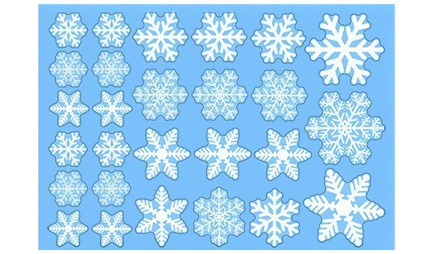 Image 11: Feuilles de stickers pour fenêtres avec des flocons de neige