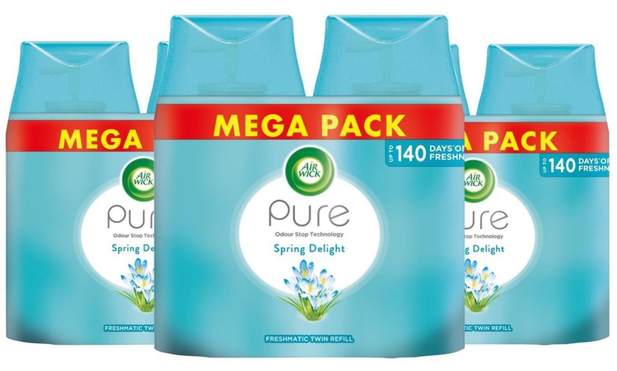 Image 1: Three or Six Packs of Air Wick Pure Spring Delight Freshmatic Refills