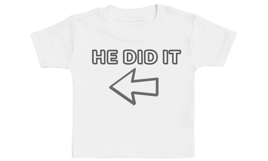 Image 3: Kid's He or She Did It T-Shirt