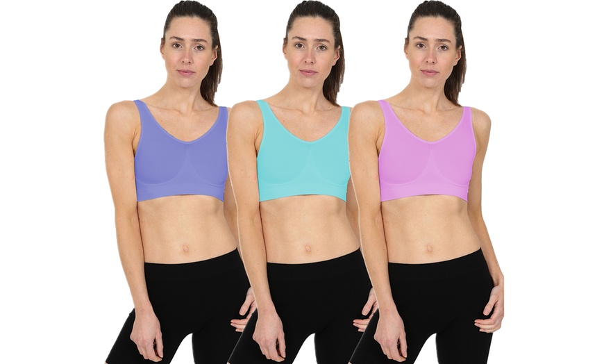 Image 5: 3-, 6- or 9-Pack Blu Apparel Seamless Comfort Bras