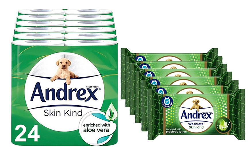 Image 2: Andrex Aloe Vera Toilet Paper and Toilet Tissue Wipes