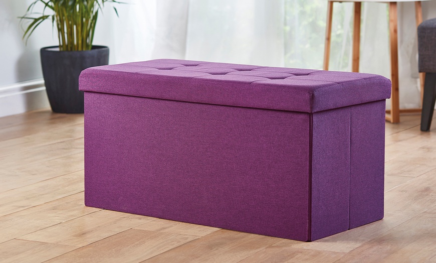 Image 20: Foldable Ottoman Storage Box