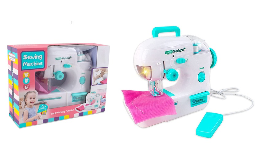 Image 1: Kids' 'My First Sewing Machine' Portable Play Set