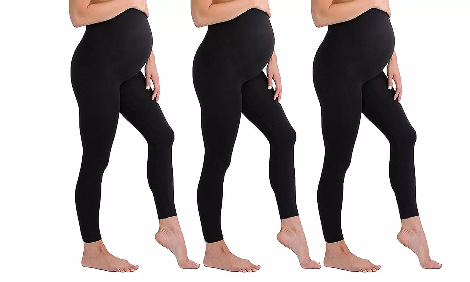 Women's Soft & Stretchy Maternity Leggings (3-Pack) - Second Medium