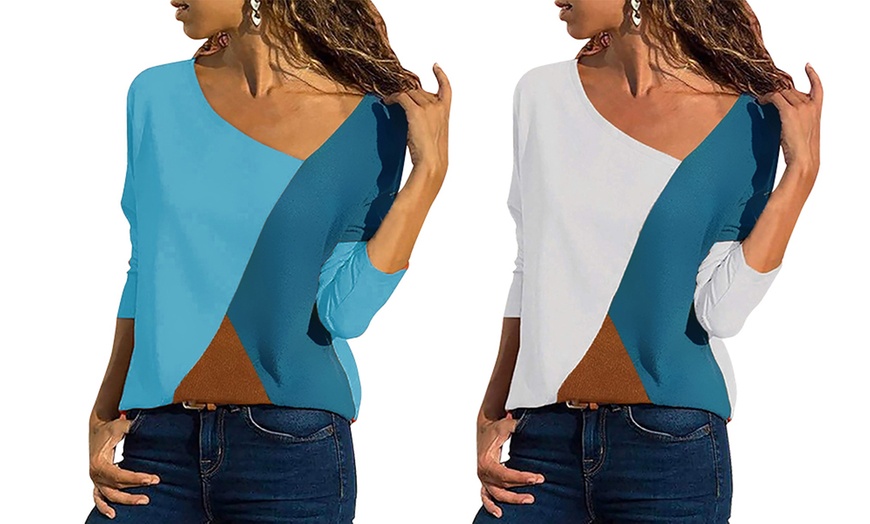 Image 9: Colour Block Long Sleeve Top