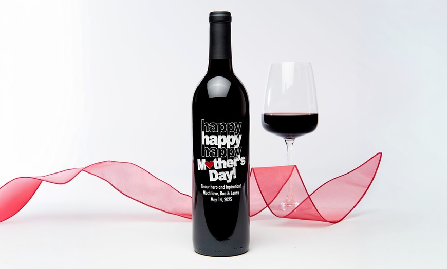 Image 3: Mother's Day Personalized Wine Gift: Custom Etched Wine Bottles & Gift Sets from Etchedwine