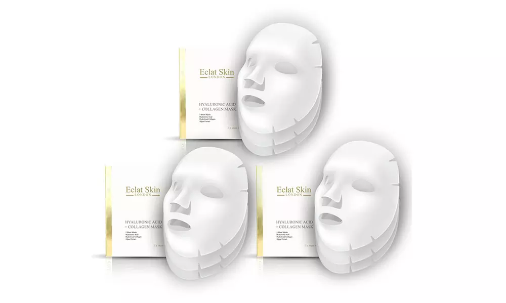 3, 6 ou 9 masques Eclat Skin London à l'acide hyaluronique et au collagène - Second Medium