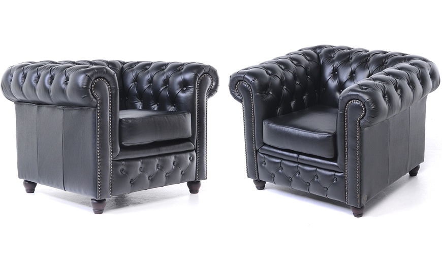 Image 17: Sofas Chesterfield en cuir authentiques 