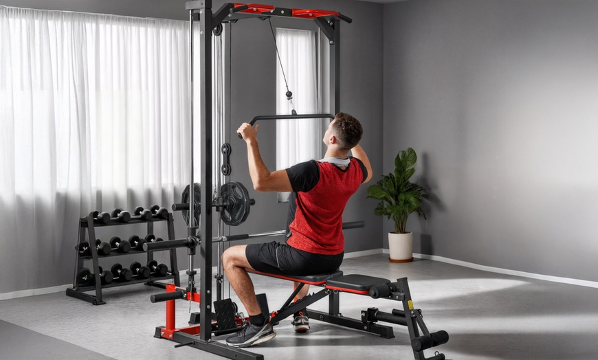 Image 1: SPORTNOW Cable Crossover Machine