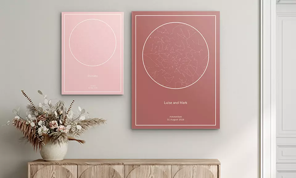 One or Two personalised Star Map from Photo Gifts