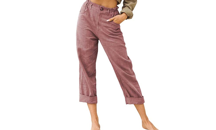 Image 9: Women's Elasticated Waist Pants with Pockets