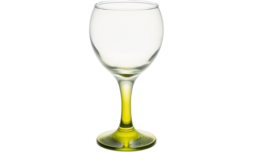 Image 9: Six or Twelve Coloured Stem Wine Glasses