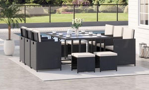 Outsunny Cubed 11-Piece Rattan-Effect Garden Furniture Set