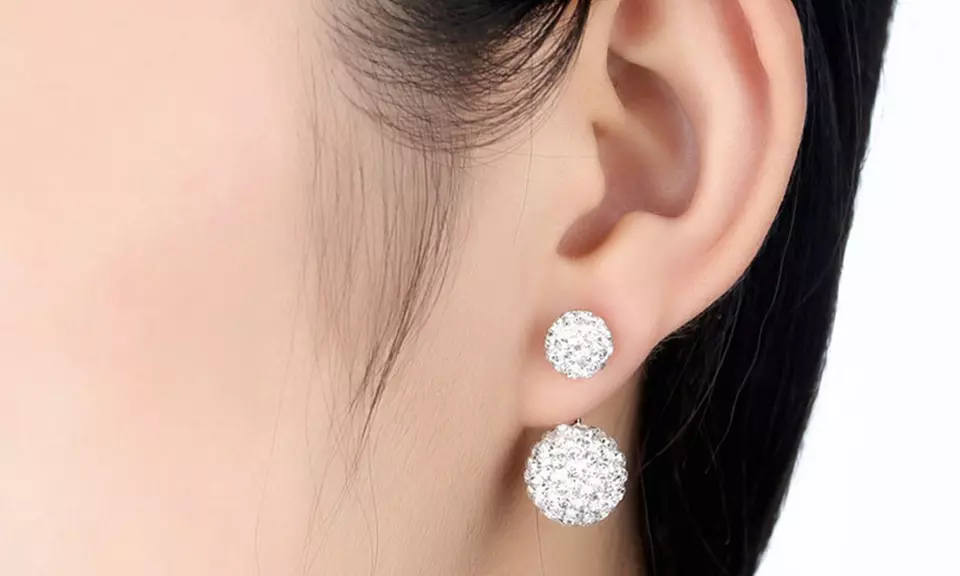 1, 2 ou 3 boucles d'oreilles scintillantes en plaque argent - Second Medium