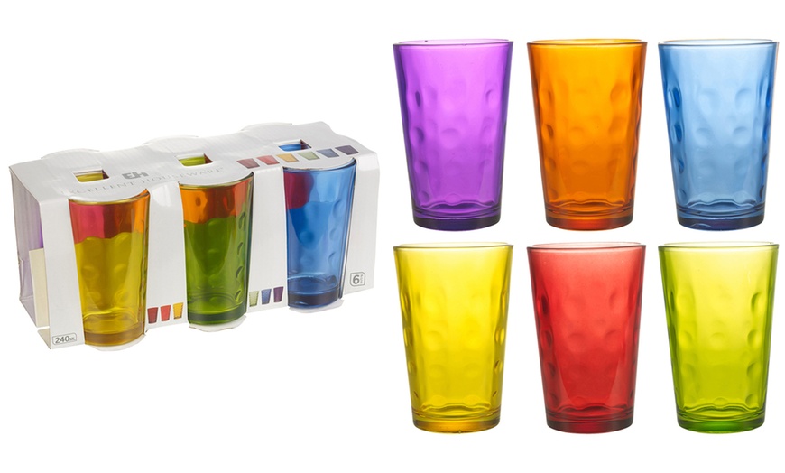 Image 1: Coloured Drinking Glasses