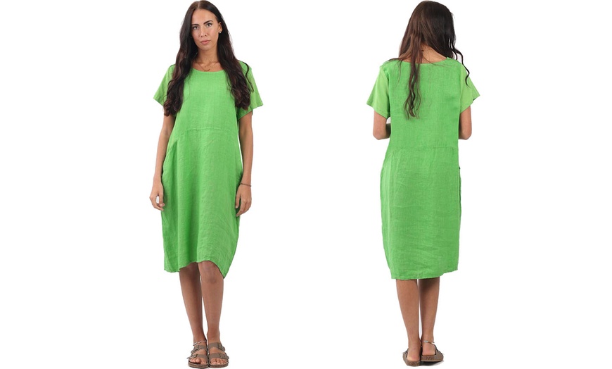 Image 6: Women's Plain Cotton Midi Dress with Pockets