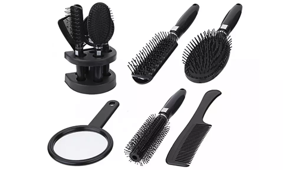 1 ou 2 kits de 3 brosses avec peigne, petit miroir et support de rangement - Primary Image