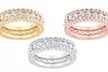 Fancy Stackable Eternity Bands Studded with Luminous Round-Cut Cubic Zirconia by L'artiste - Second Medium