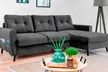 Bobochic Samt Sofa/Schlafsofa im Skandinavischen Stil mit Bettkasten & Kissen in Anthrazit – gestaltbar an den Ecken - Second Medium